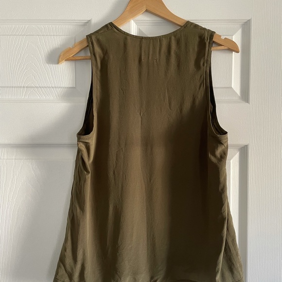 Hoi Bo Silk Singlet/Tank Top (Olive Branch) - Picture 5 of 6